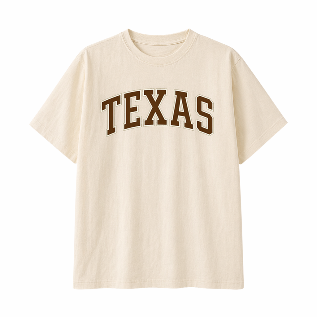 Collection 1 Texas Essential Cotton T-Shirt - Apricot front