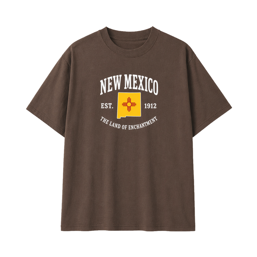 Collection 8 New Mexico Essential Cotton T-Shirt - Coffee front