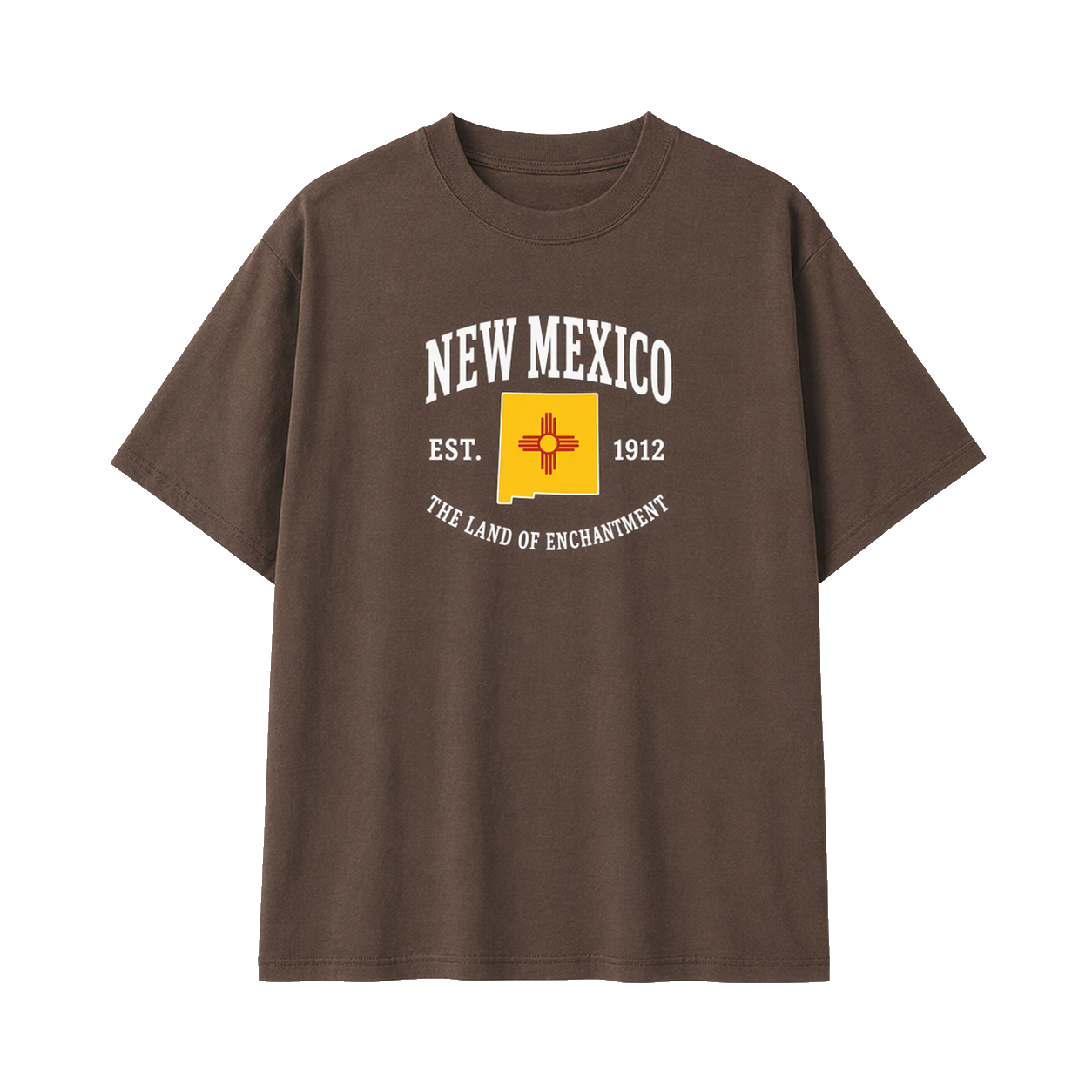 Collection 8 New Mexico Essential Cotton T-Shirt - Coffee front