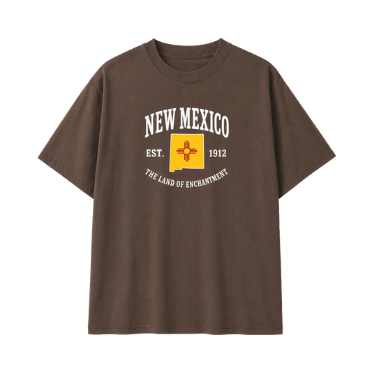 Collection 8 New Mexico Essential Cotton T-Shirt - Coffee front