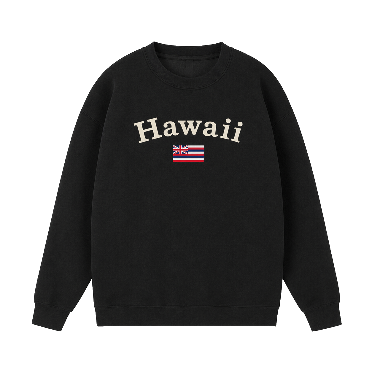 Collection 6 Hawaii Essential Heavyweight Crewneck Sweatshirt - Black front