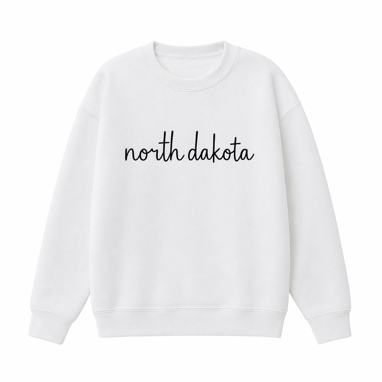 Collection 3 North Dakota Essential Heavyweight Crewneck Sweatshirt - White front
