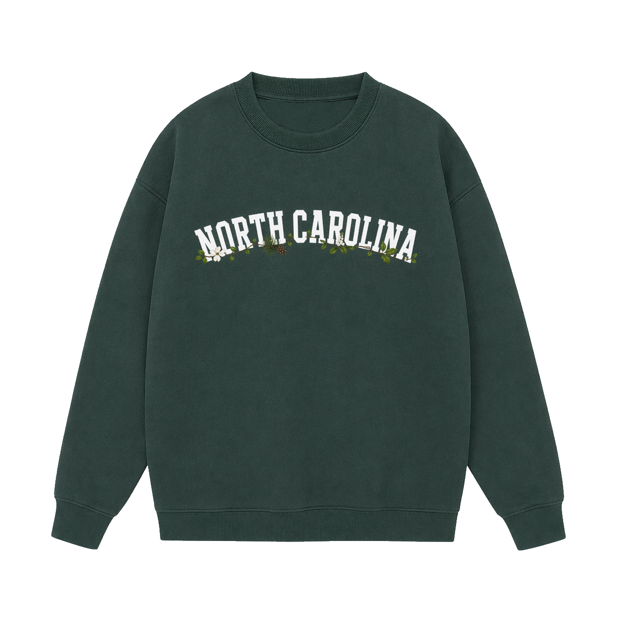 Collection 10 North Carolina Essential Heavyweight Crewneck Sweatshirt - Dark Green front