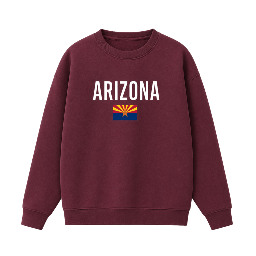 Collection 7 Arizona Essential Heavyweight Crewneck Sweatshirt - Dull Red front