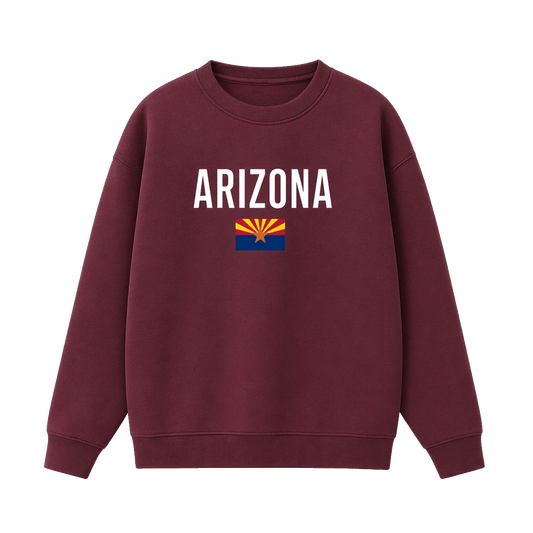 Collection 7 Arizona Essential Heavyweight Crewneck Sweatshirt - Dull Red front