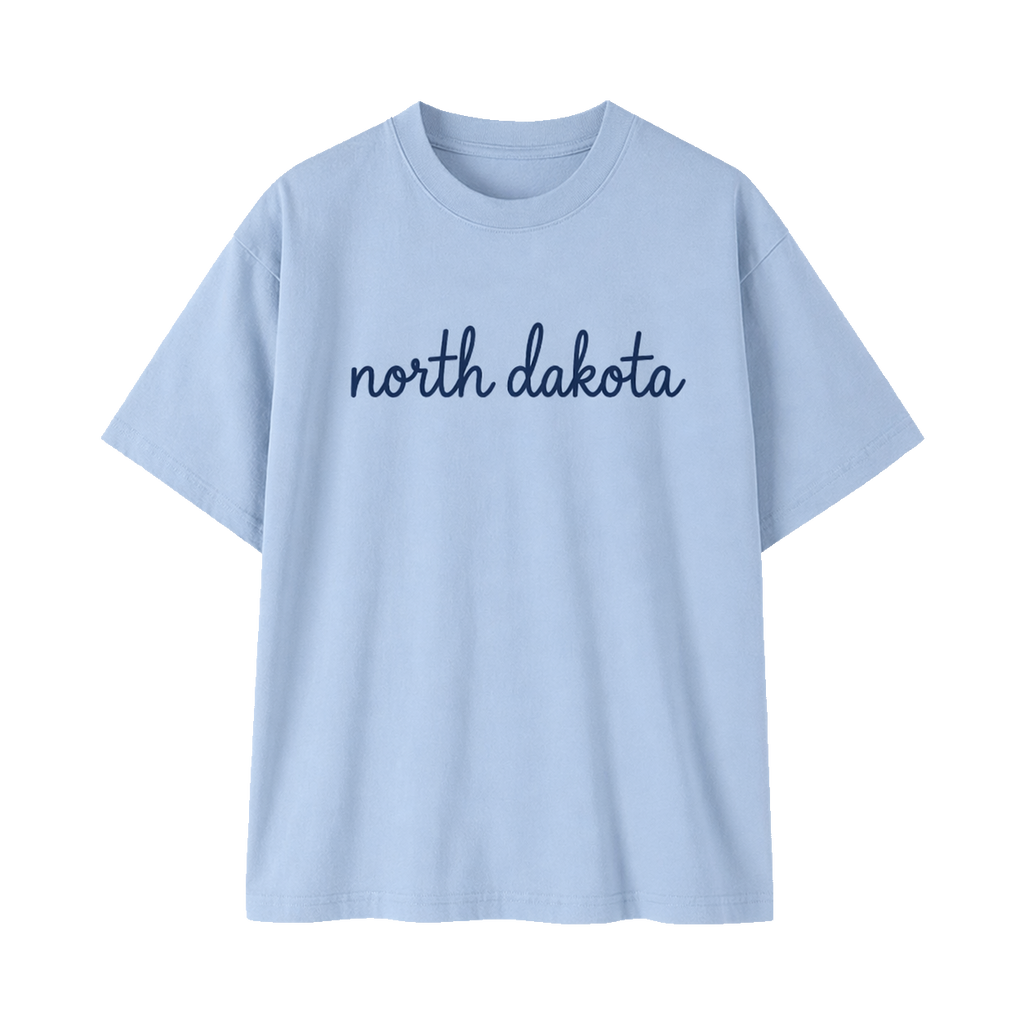 Collection 3 North Dakota Essential Cotton T-Shirt - Light Blue front