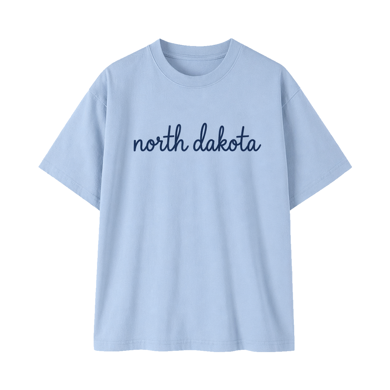 Collection 3 North Dakota Essential Cotton T-Shirt - Light Blue front
