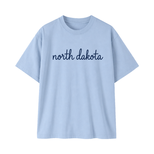 Collection 3 North Dakota Essential Cotton T-Shirt - Light Blue front