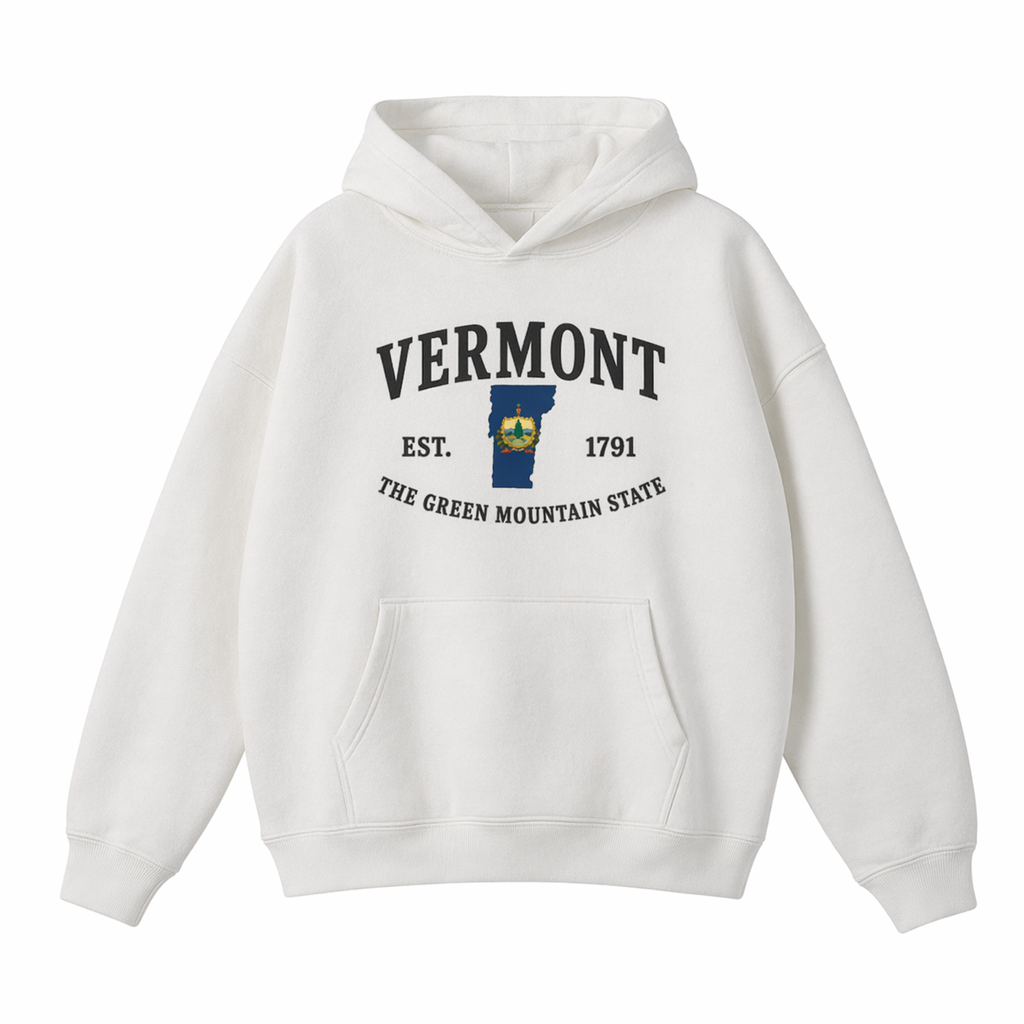 Collection 8 Vermont Oversize Fleeced Hoodie - White front