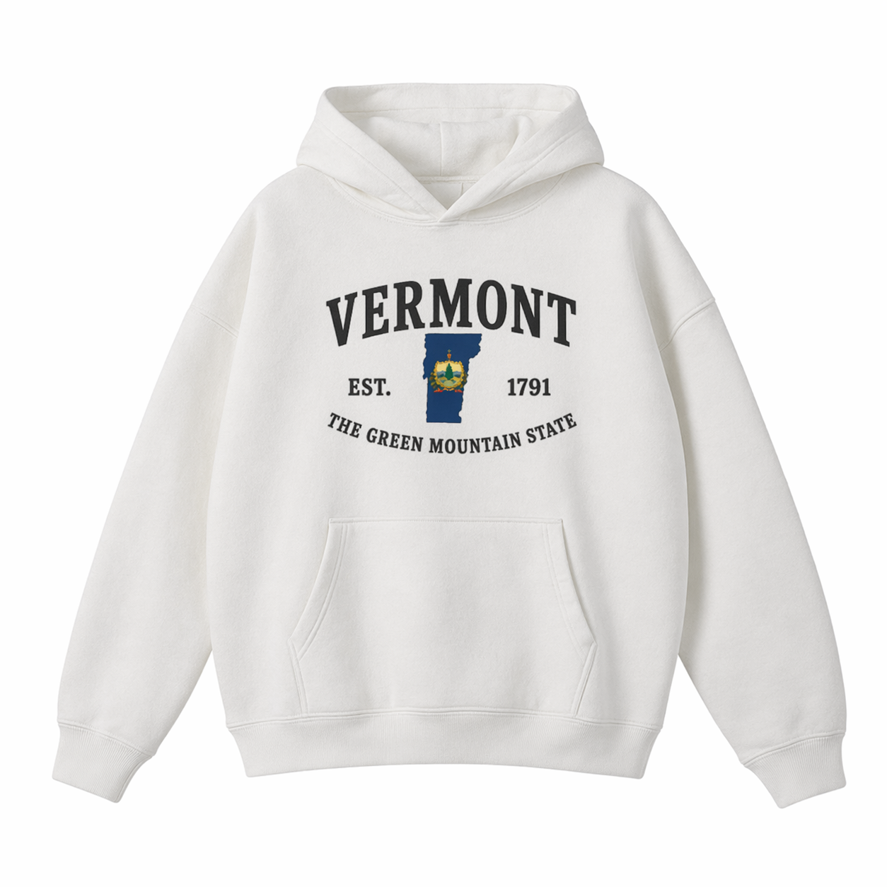 Collection 8 Vermont Oversize Fleeced Hoodie - White front