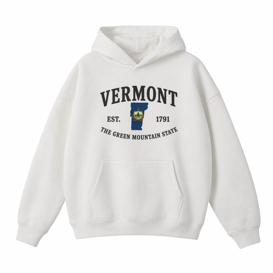 Collection 8 Vermont Oversize Fleeced Hoodie - White front