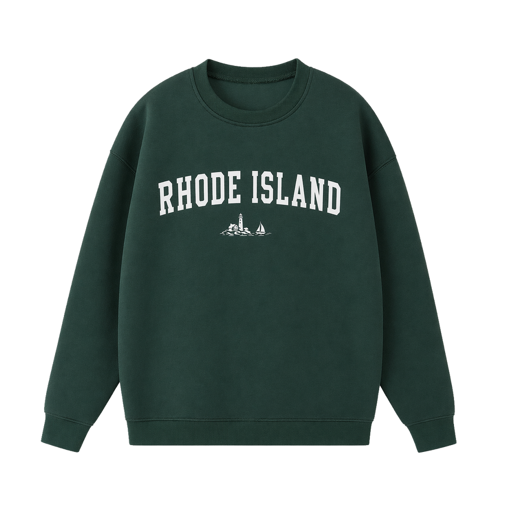 Collection 9 Rhode Island Essential Heavyweight Crewneck Sweatshirt - Dark Green front