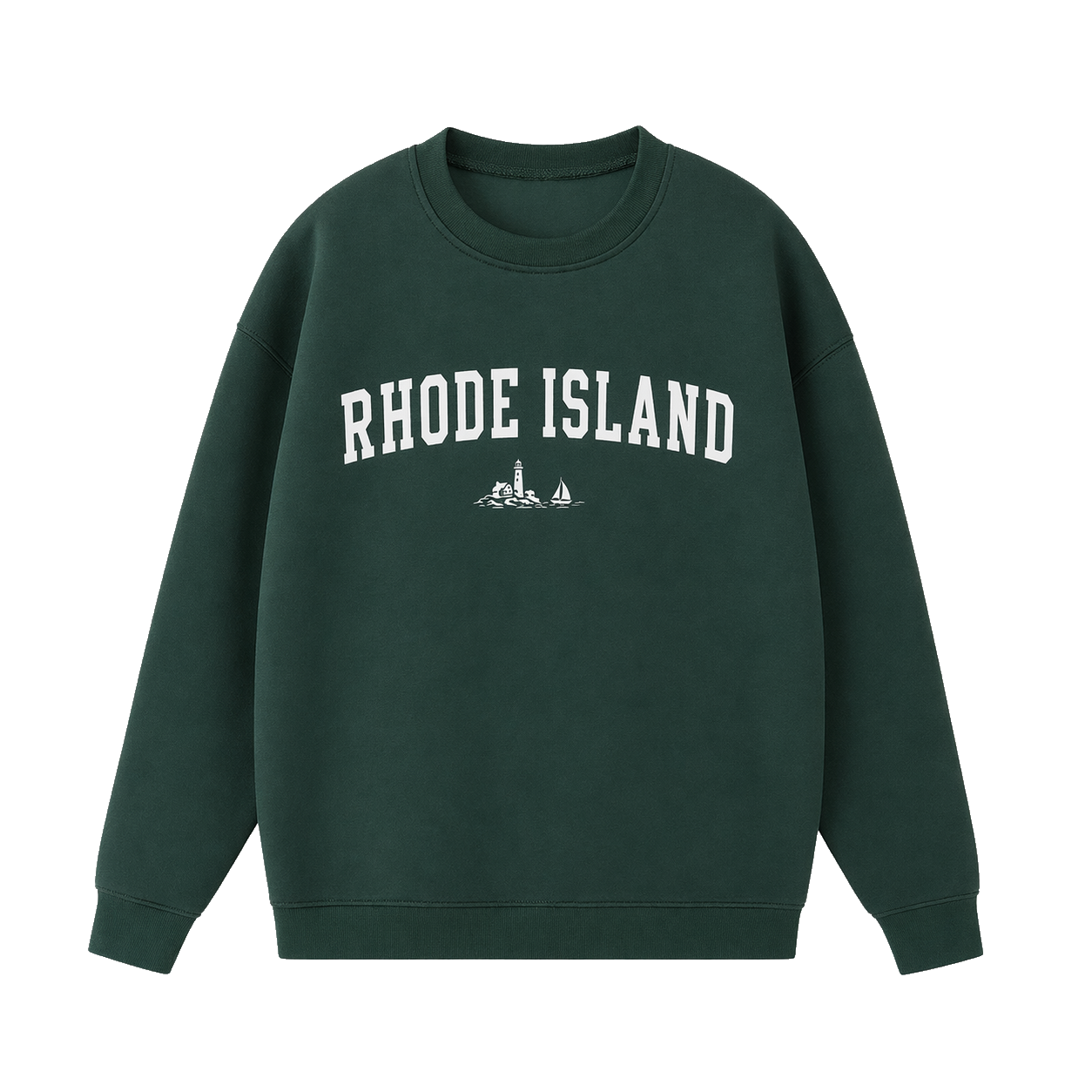 Collection 9 Rhode Island Essential Heavyweight Crewneck Sweatshirt - Dark Green front