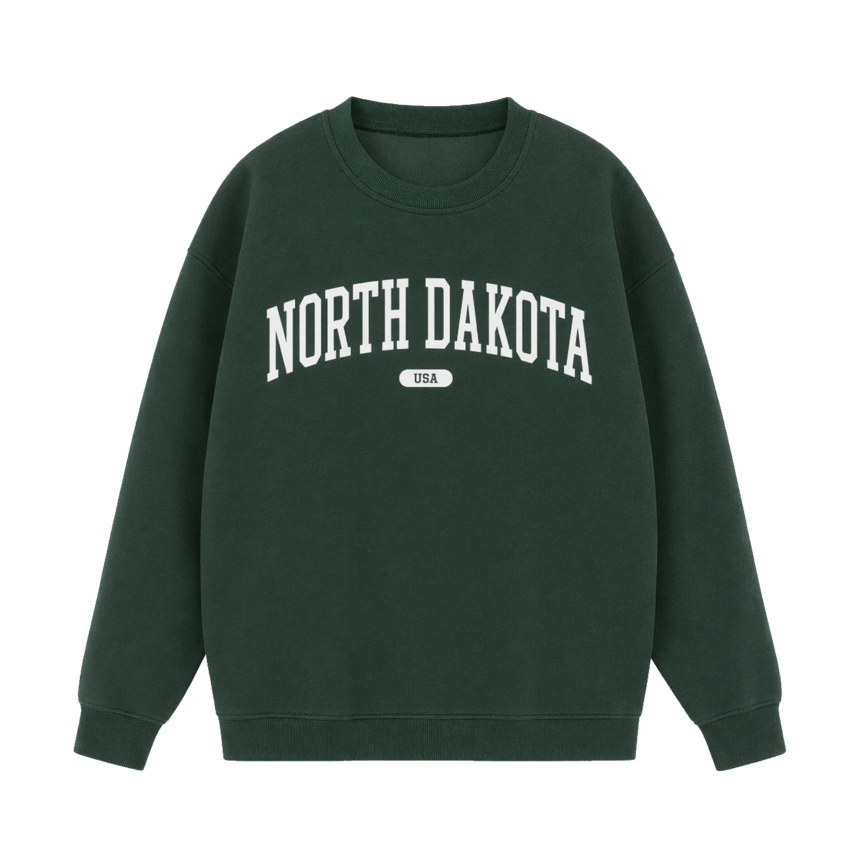 Collection 4 North Dakota Essential Heavyweight Crewneck Sweatshirt - Dark Green front