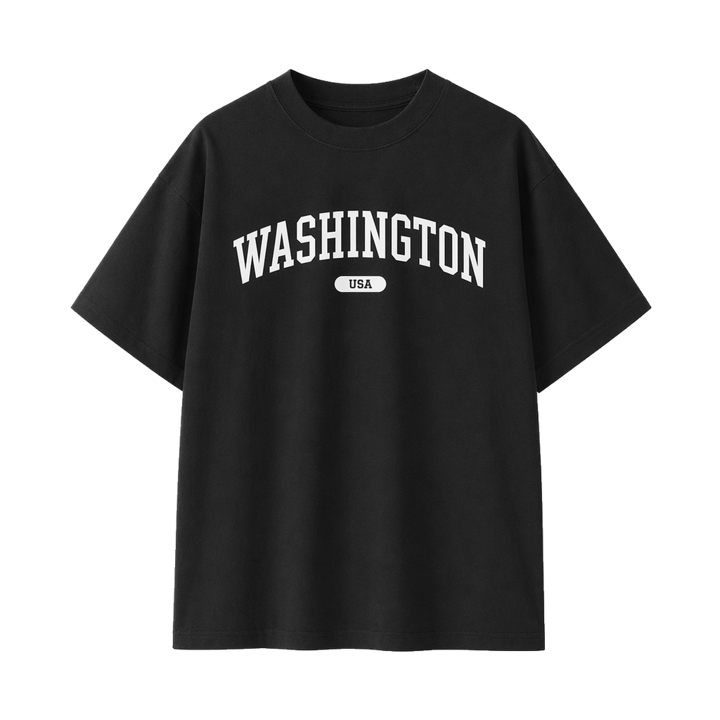 Collection 4 Washington Essential Cotton T-Shirt - Black front