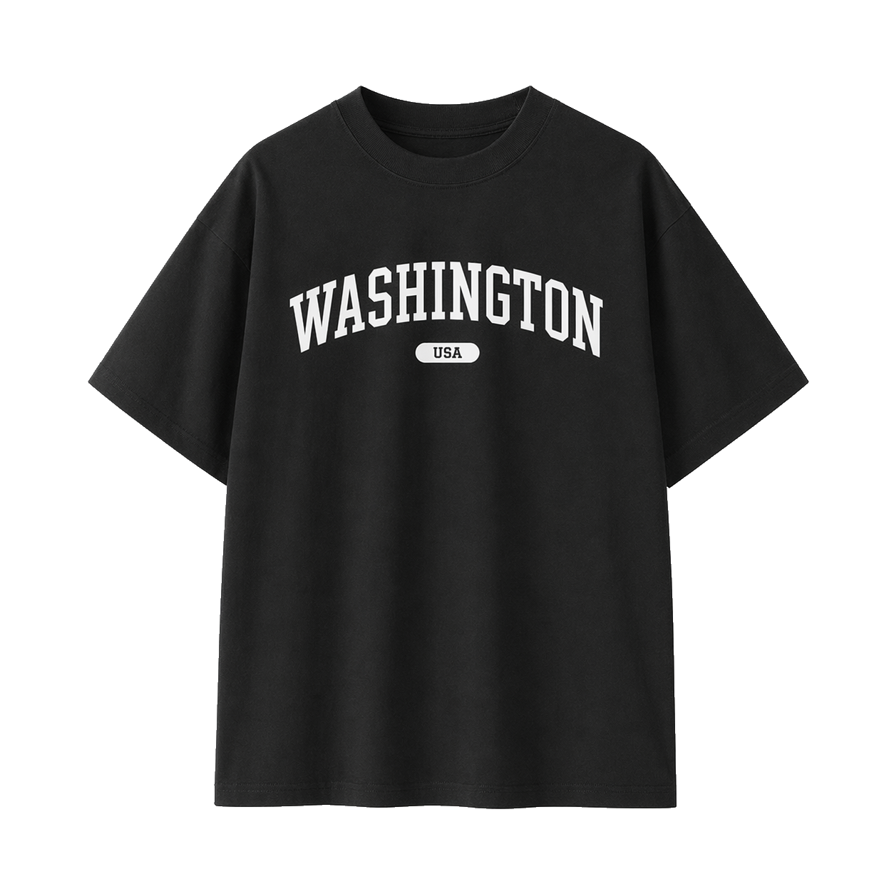 Collection 4 Washington Essential Cotton T-Shirt - Black front