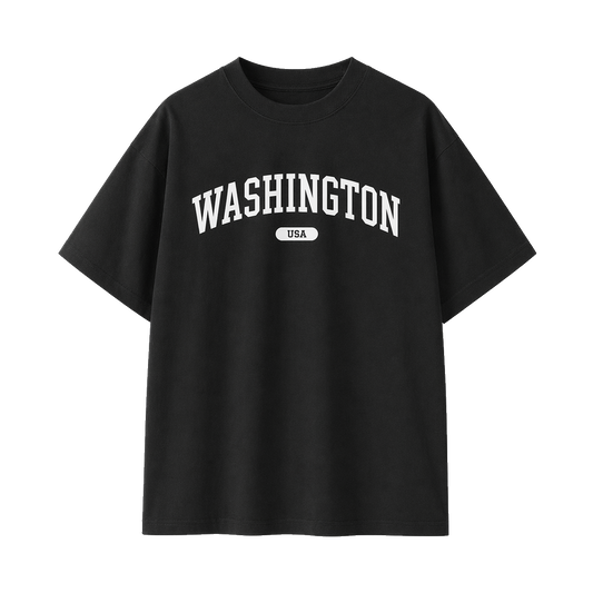 Collection 4 Washington Essential Cotton T-Shirt - Black front