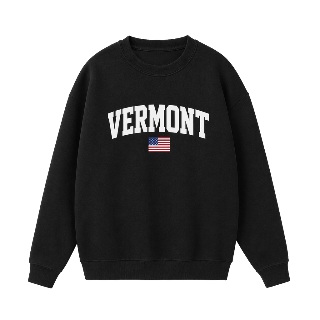 Collection 2 Vermont Essential Heavyweight Crewneck Sweatshirt - Black front