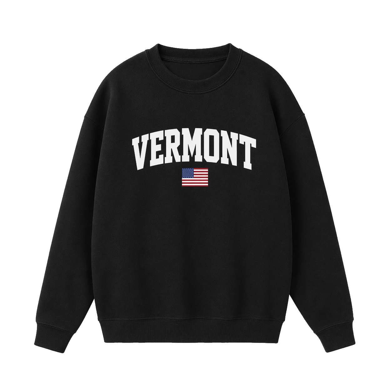 Collection 2 Vermont Essential Heavyweight Crewneck Sweatshirt - Black front