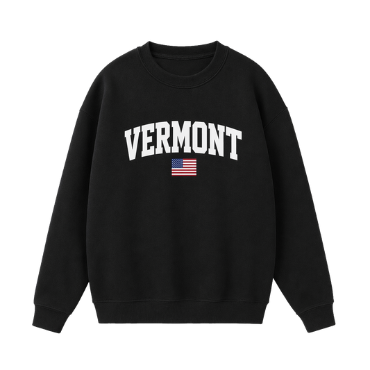 Collection 2 Vermont Essential Heavyweight Crewneck Sweatshirt - Black front