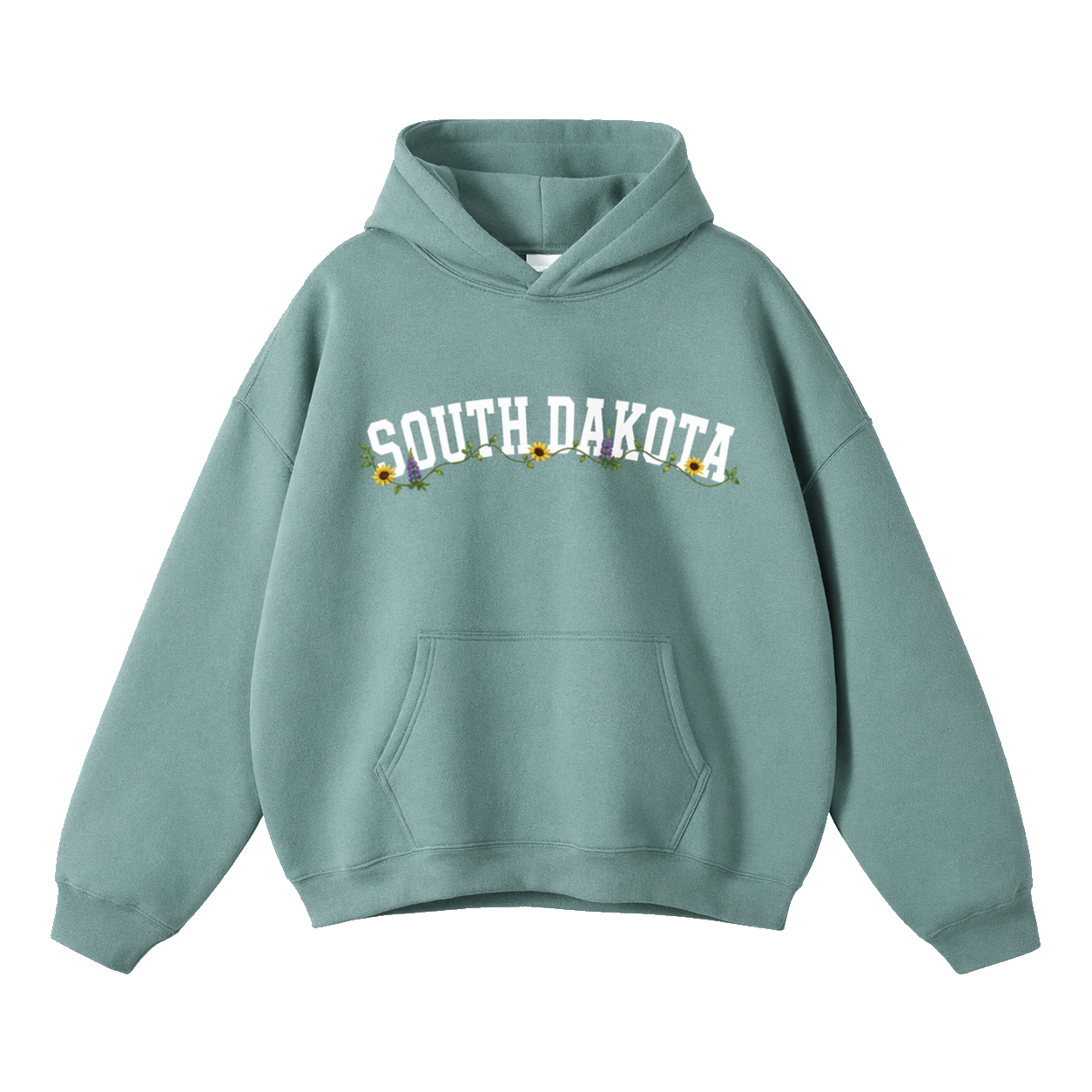 Collection 10 South Dakota Oversize Fleeced Hoodie - Medium Green front