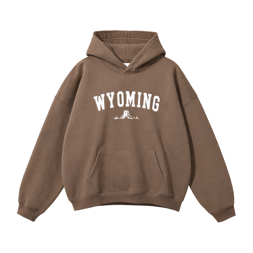 Collection 9 Wyoming Oversize Fleeced Hoodie - Brown front