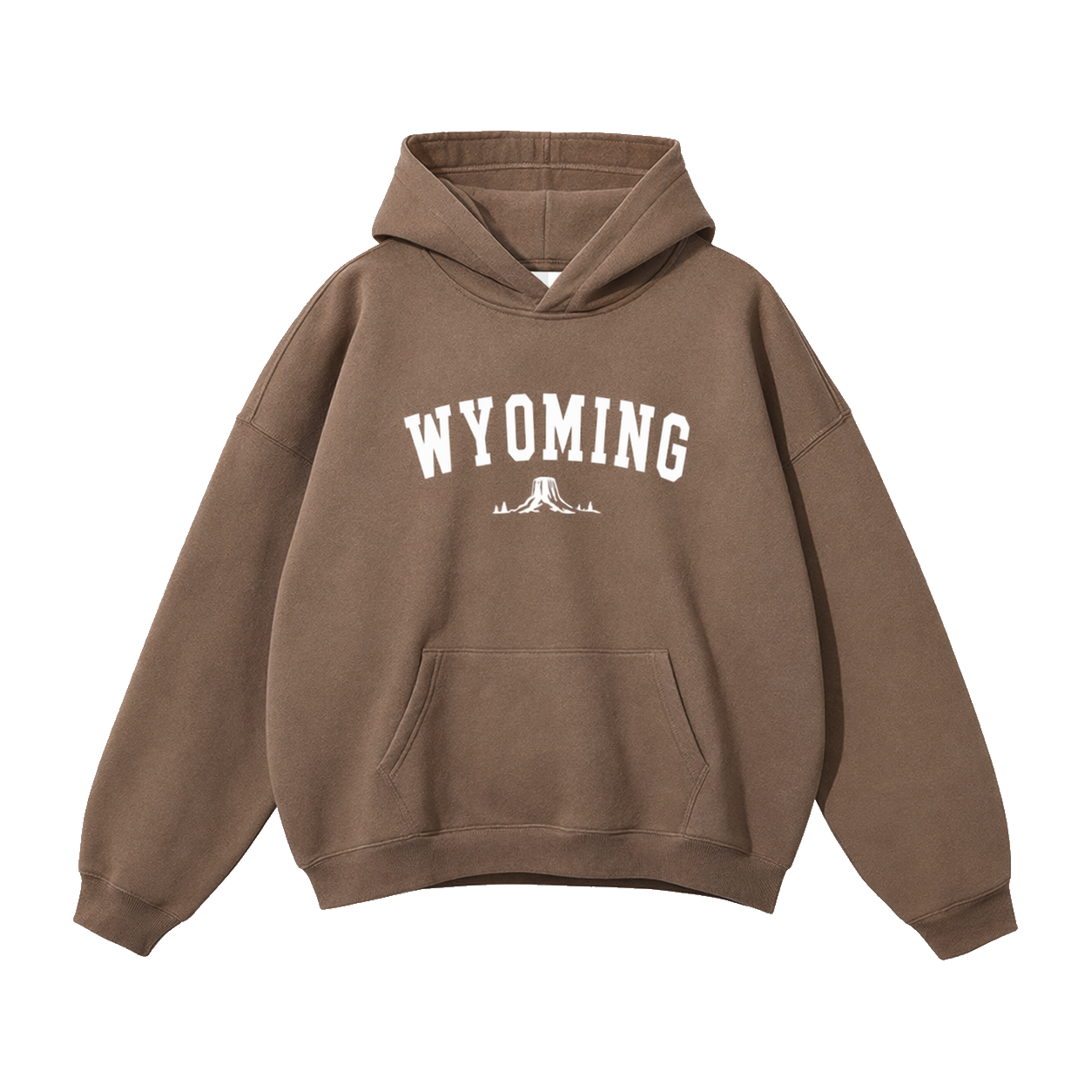 Collection 9 Wyoming Oversize Fleeced Hoodie - Brown front