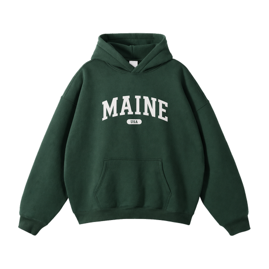 Collection 4 Maine Oversize Fleeced Hoodie - Eden Green front