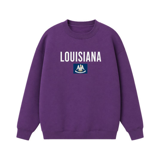 Collection 7 Louisiana Essential Heavyweight Crewneck Sweatshirt - Purple front