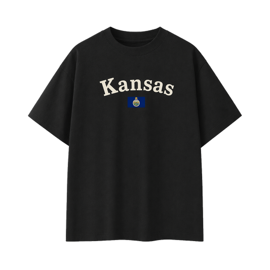 Collection 6 Kansas Essential Cotton T-Shirt - Black front