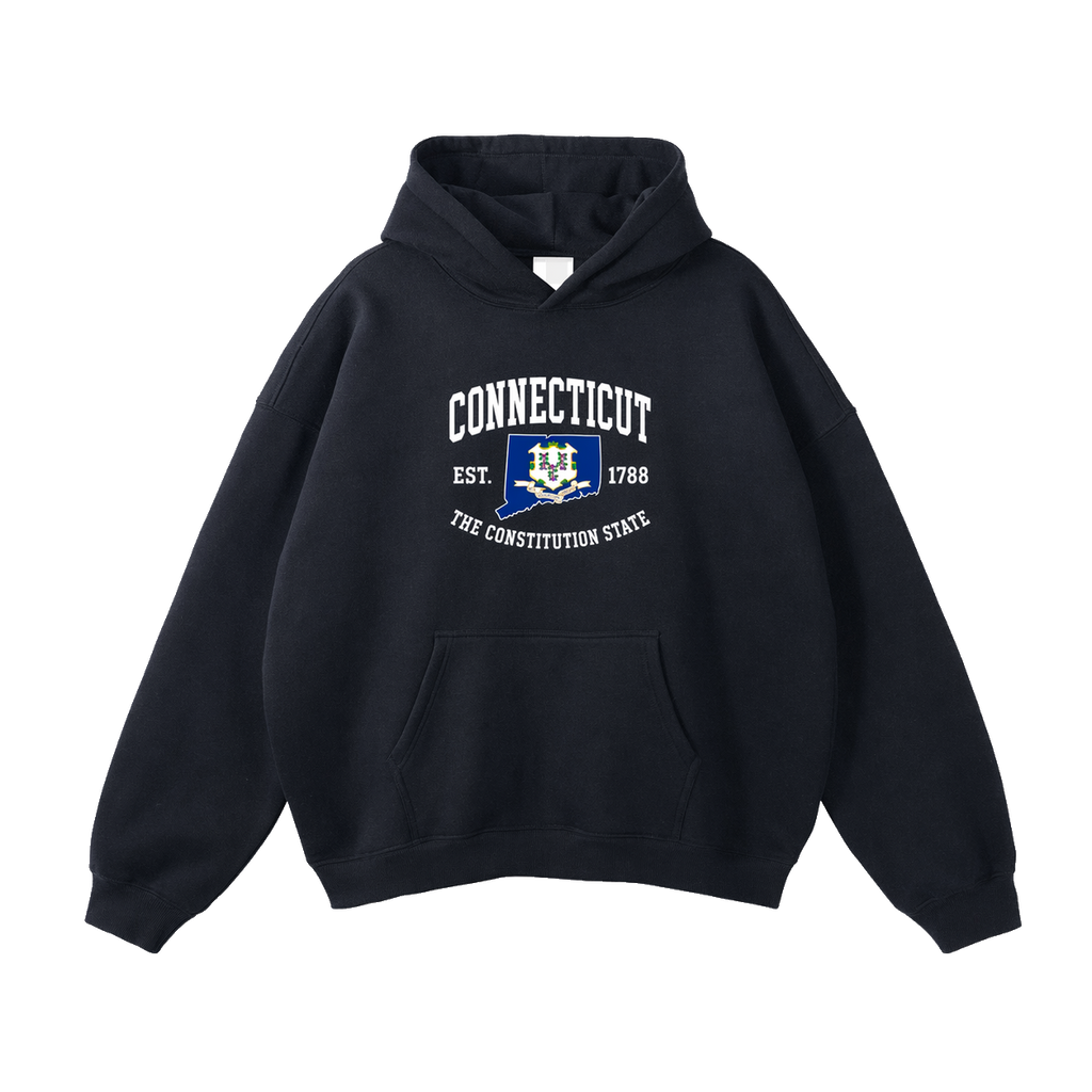 Collection 8 Connecticut Oversize Fleeced Hoodie - Black front