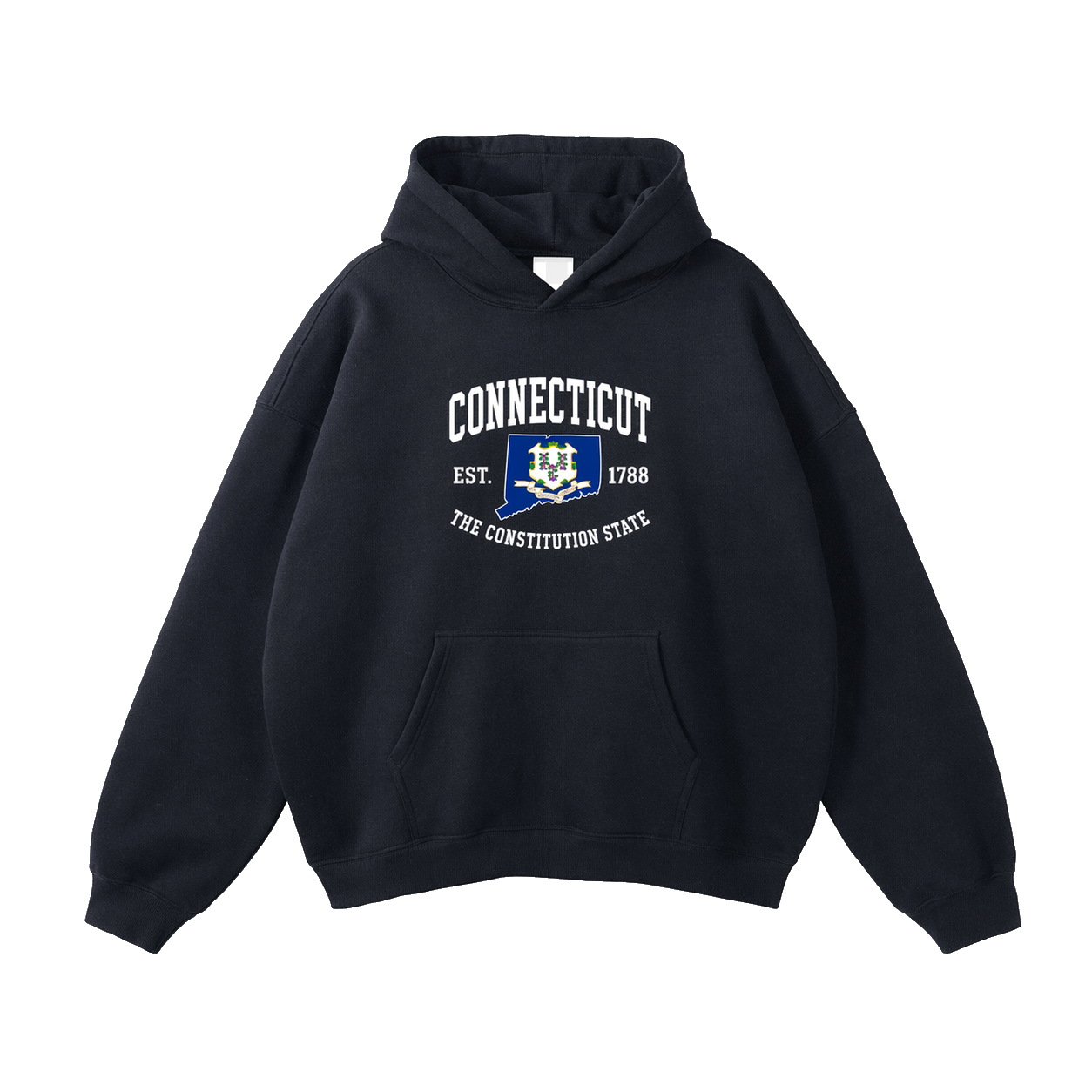 Collection 8 Connecticut Oversize Fleeced Hoodie - Black front