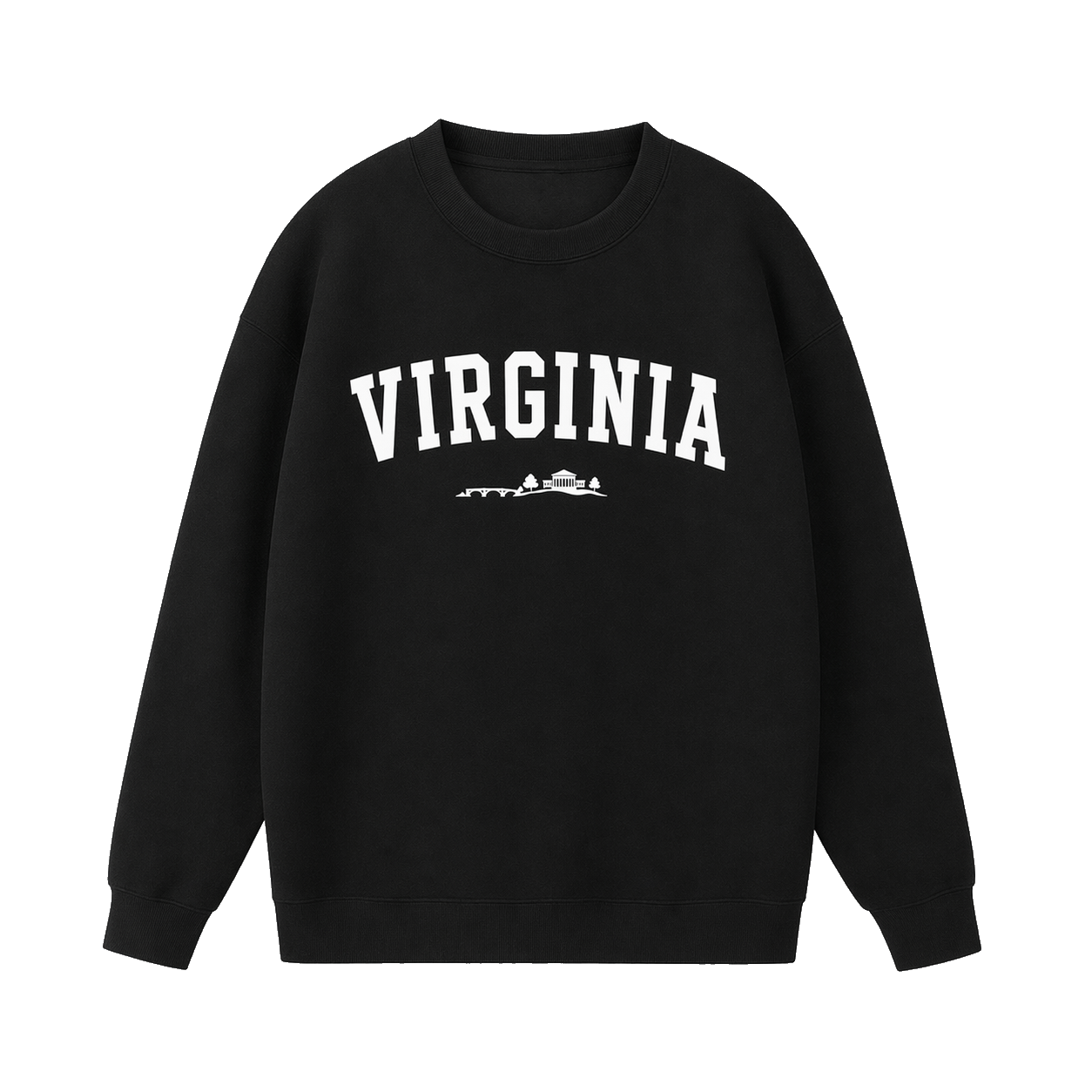 Collection 9 Virginia Essential Heavyweight Crewneck Sweatshirt - Black front