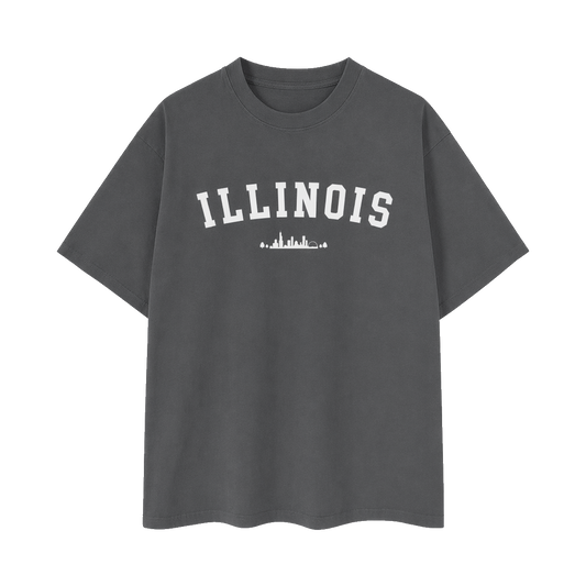 Collection 9 Illinois Essential Cotton T-Shirt - Dark Gray front