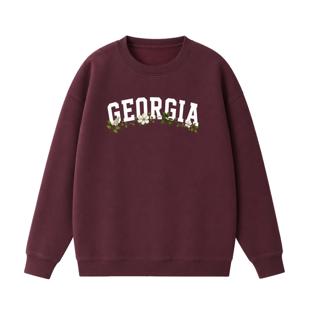 Collection 10 Georgia Essential Heavyweight Crewneck Sweatshirt - Dull Red front