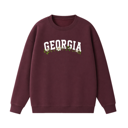 Collection 10 Georgia Essential Heavyweight Crewneck Sweatshirt - Dull Red front