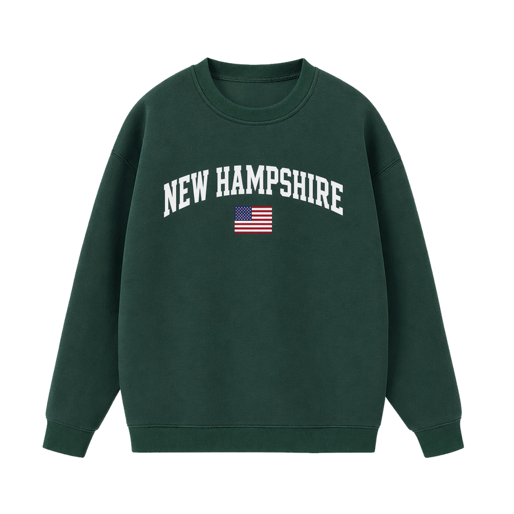 Collection 2 New Hampshire Essential Heavyweight Crewneck Sweatshirt - Dark Green front