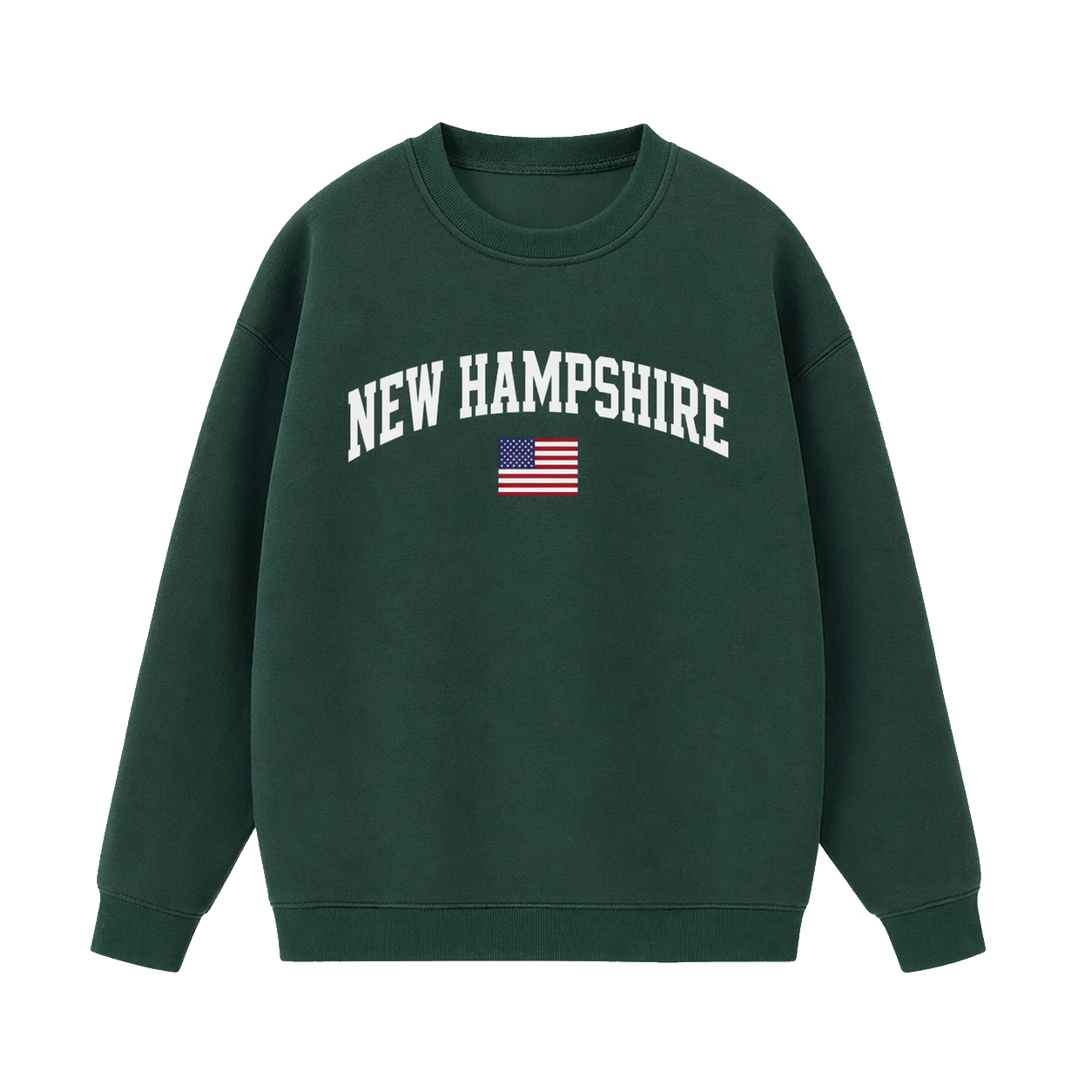 Collection 2 New Hampshire Essential Heavyweight Crewneck Sweatshirt - Dark Green front