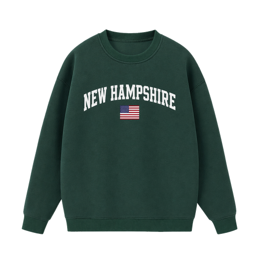 Collection 2 New Hampshire Essential Heavyweight Crewneck Sweatshirt - Dark Green front