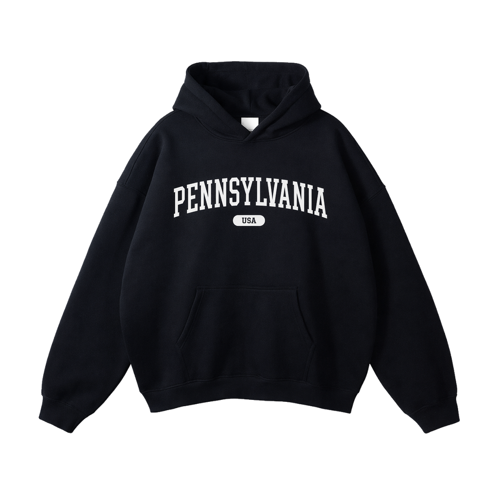 Collection 4 Pennsylvania Oversize Fleeced Hoodie - Black front