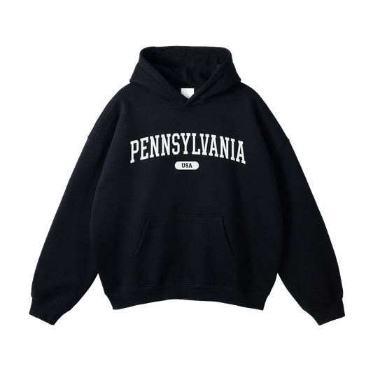 Collection 4 Pennsylvania Oversize Fleeced Hoodie - Black front