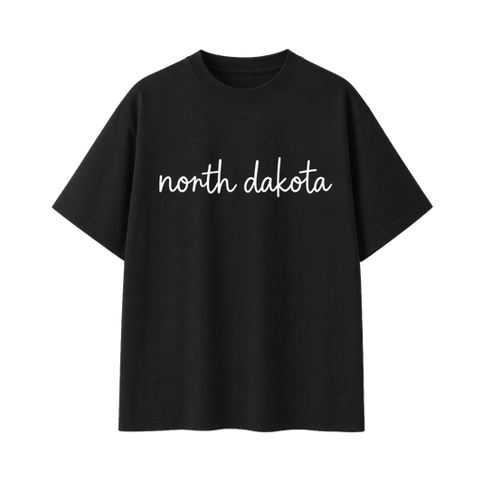 Collection 3 North Dakota Essential Cotton T-Shirt - Black front