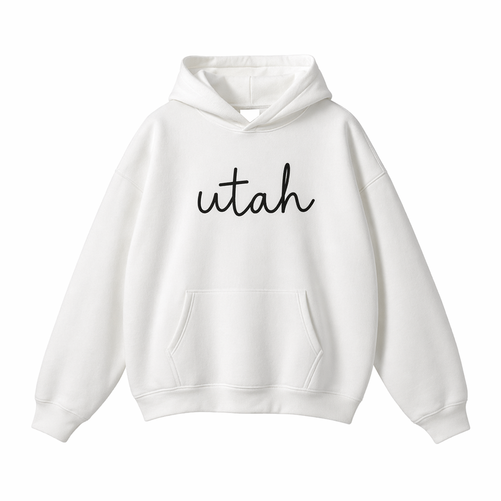 Collection 3 Utah Oversize Fleeced Hoodie - White front