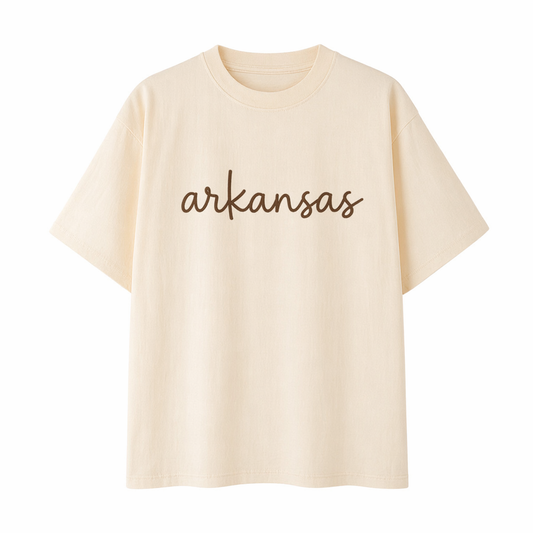 Collection 3 Arkansas Essential Cotton T-Shirt - Apricot front