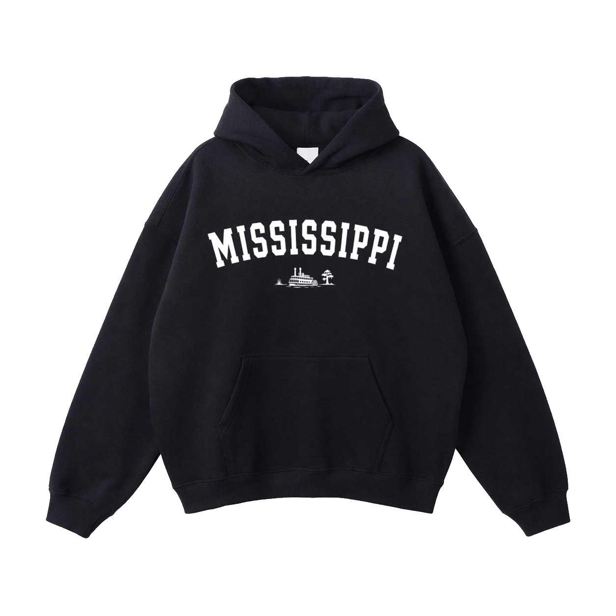Collection 9 Mississippi Oversize Fleeced Hoodie - Black front