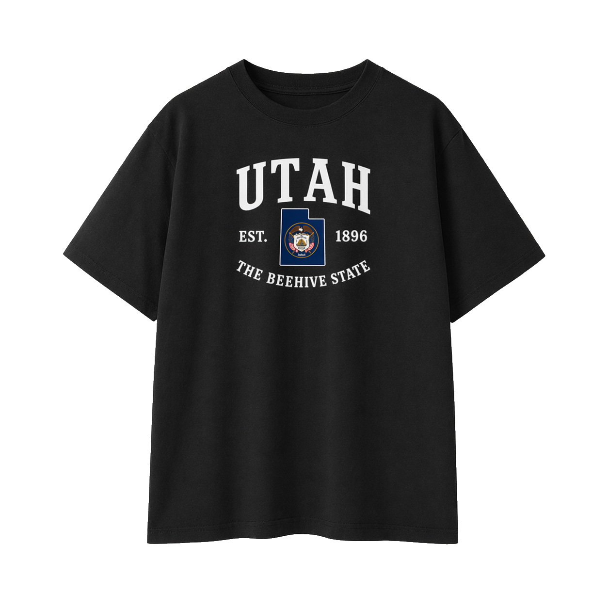 Collection 8 Utah Essential Cotton T-Shirt - Black front