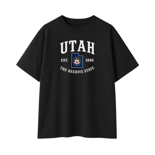 Collection 8 Utah Essential Cotton T-Shirt - Black front