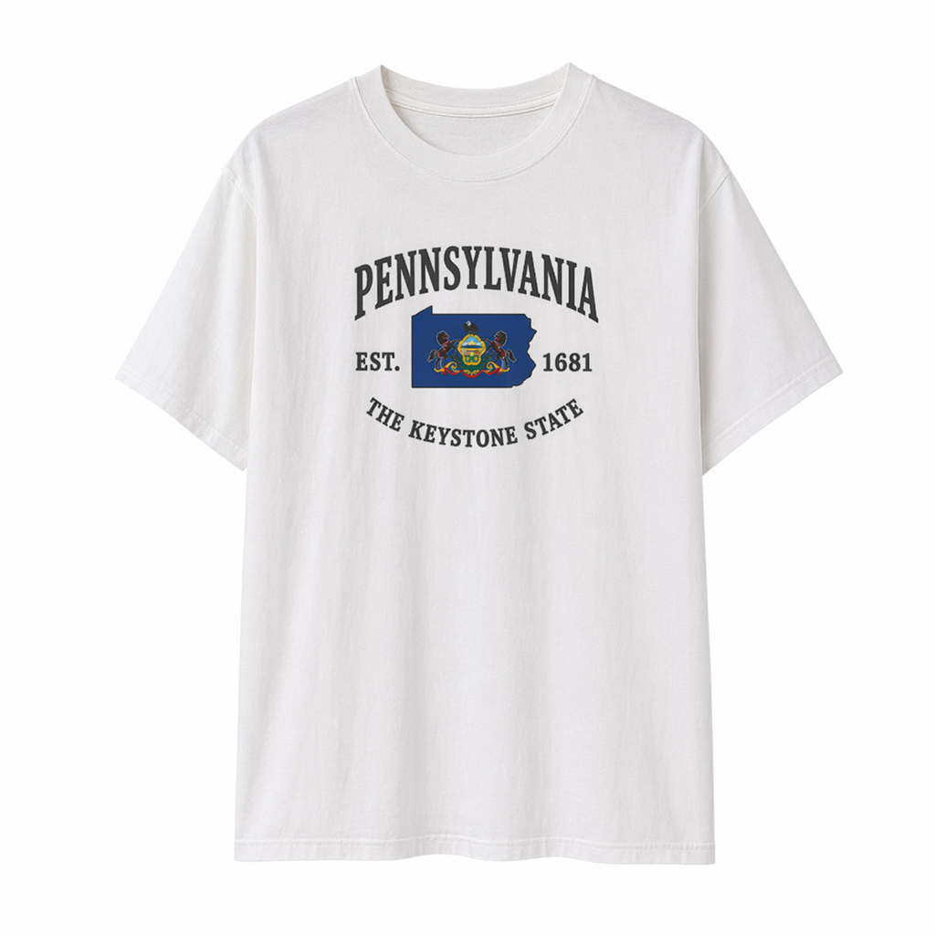 Collection 8 Pennsylvania Essential Cotton T-Shirt - White front