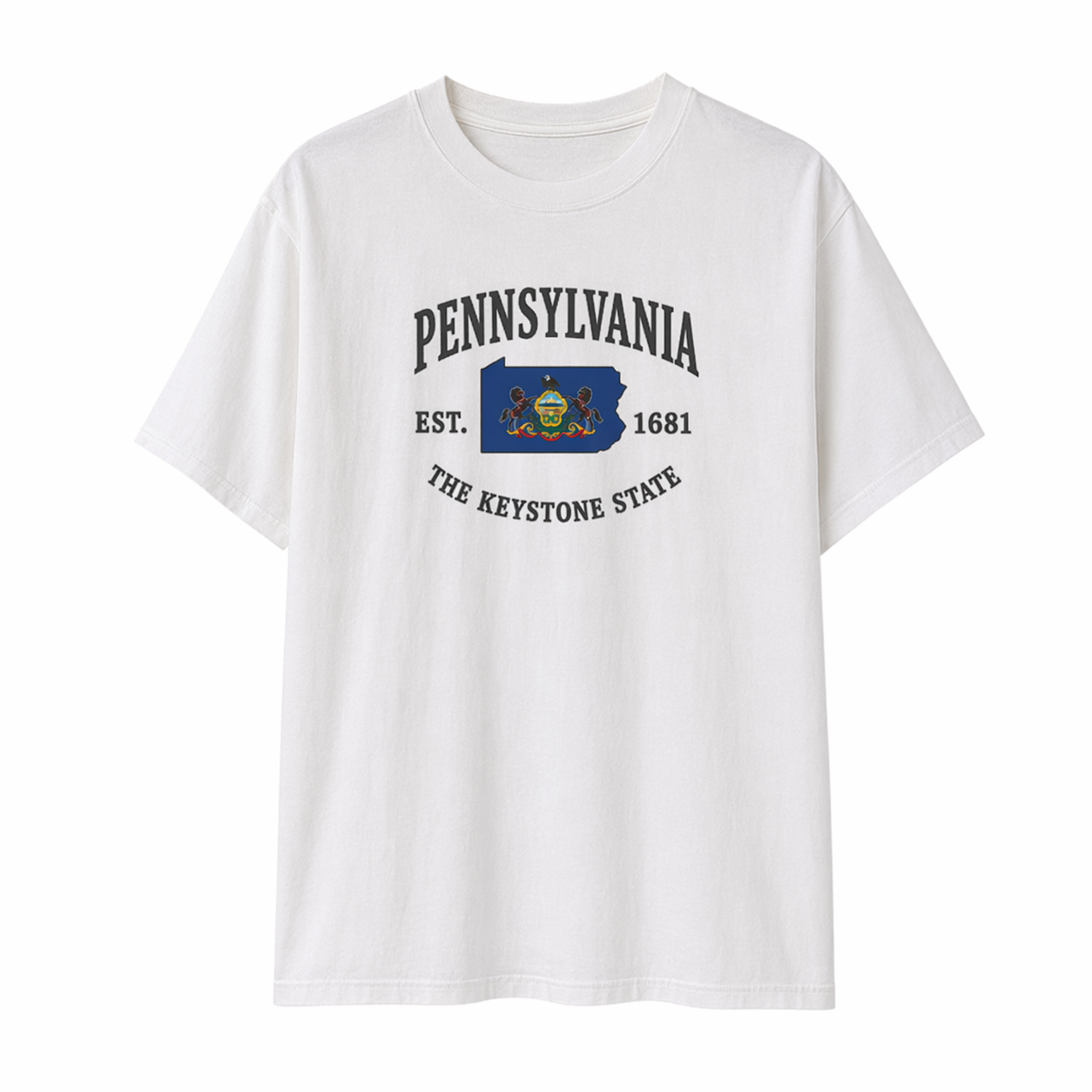 Collection 8 Pennsylvania Essential Cotton T-Shirt - White front