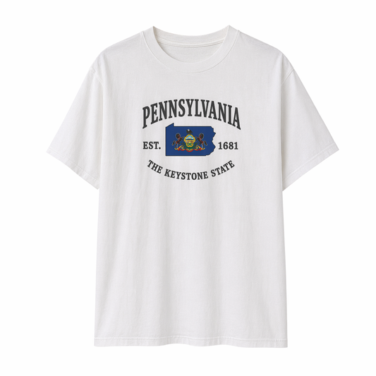 Collection 8 Pennsylvania Essential Cotton T-Shirt - White front